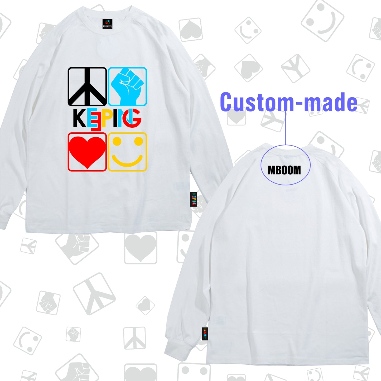 Keeping-Classic four-color hip-hop four spirit Long sleeve