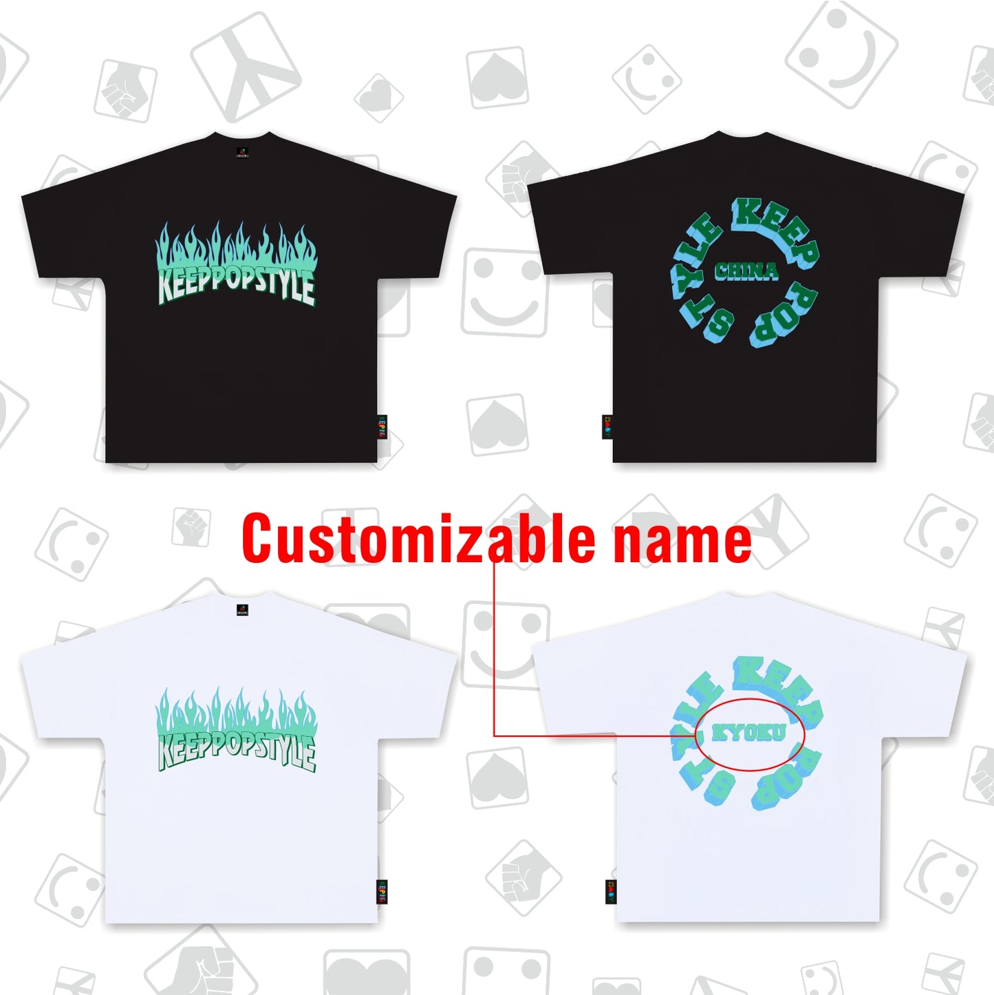 KeepPopStyle T-shirt Blue Flame