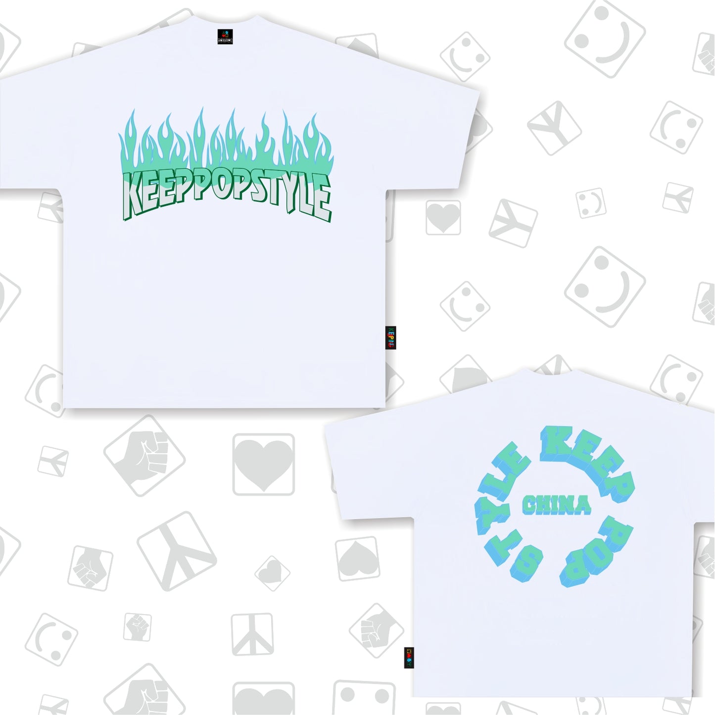 KeepPopStyle T-shirt Blue Flame