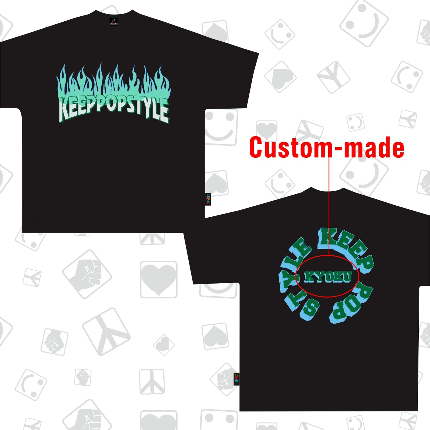 KeepPopStyle T-shirt Blue Flame