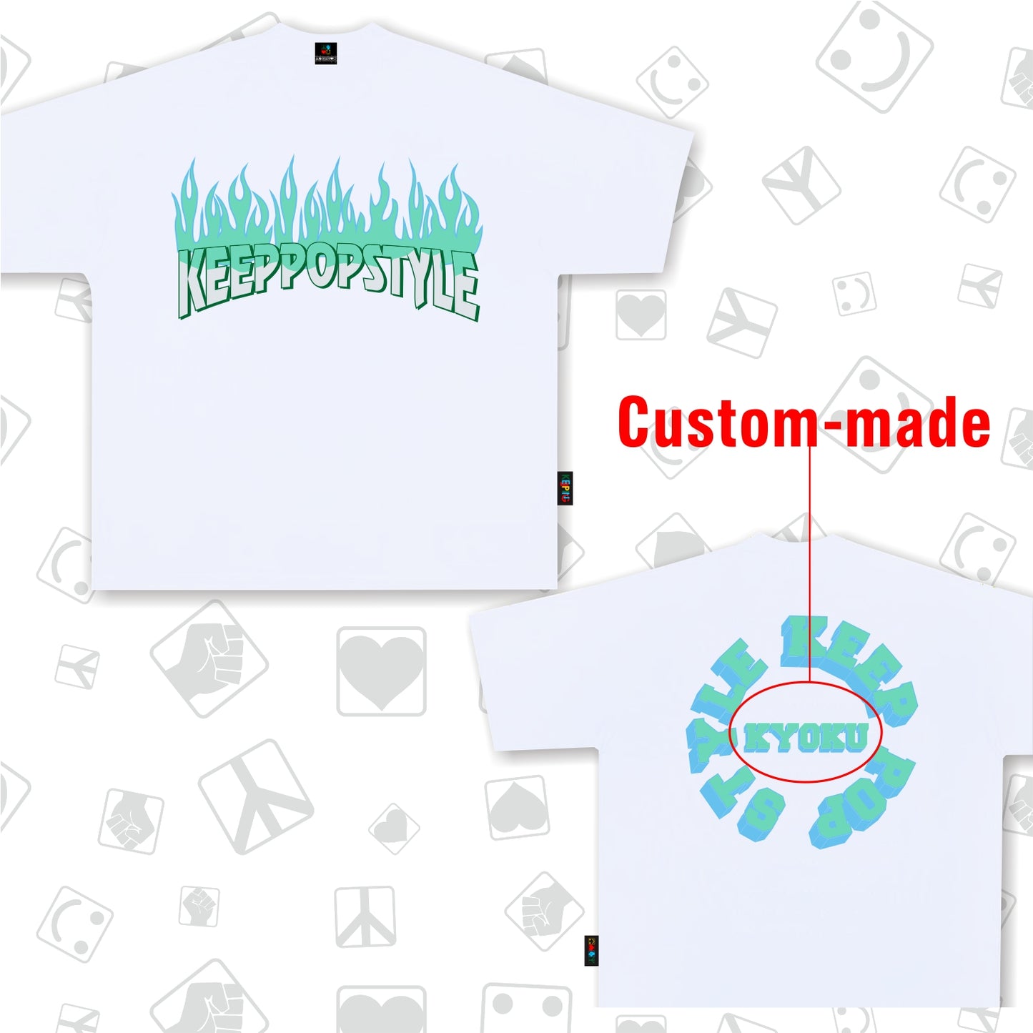 KeepPopStyle T-shirt Blue Flame