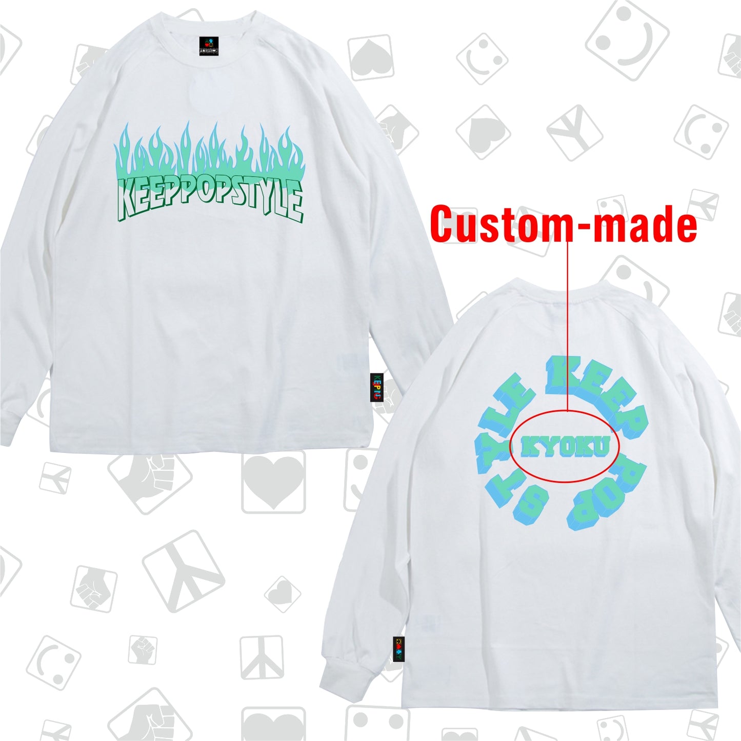KeepPopStyle Long Sleeve Blue Flame Style