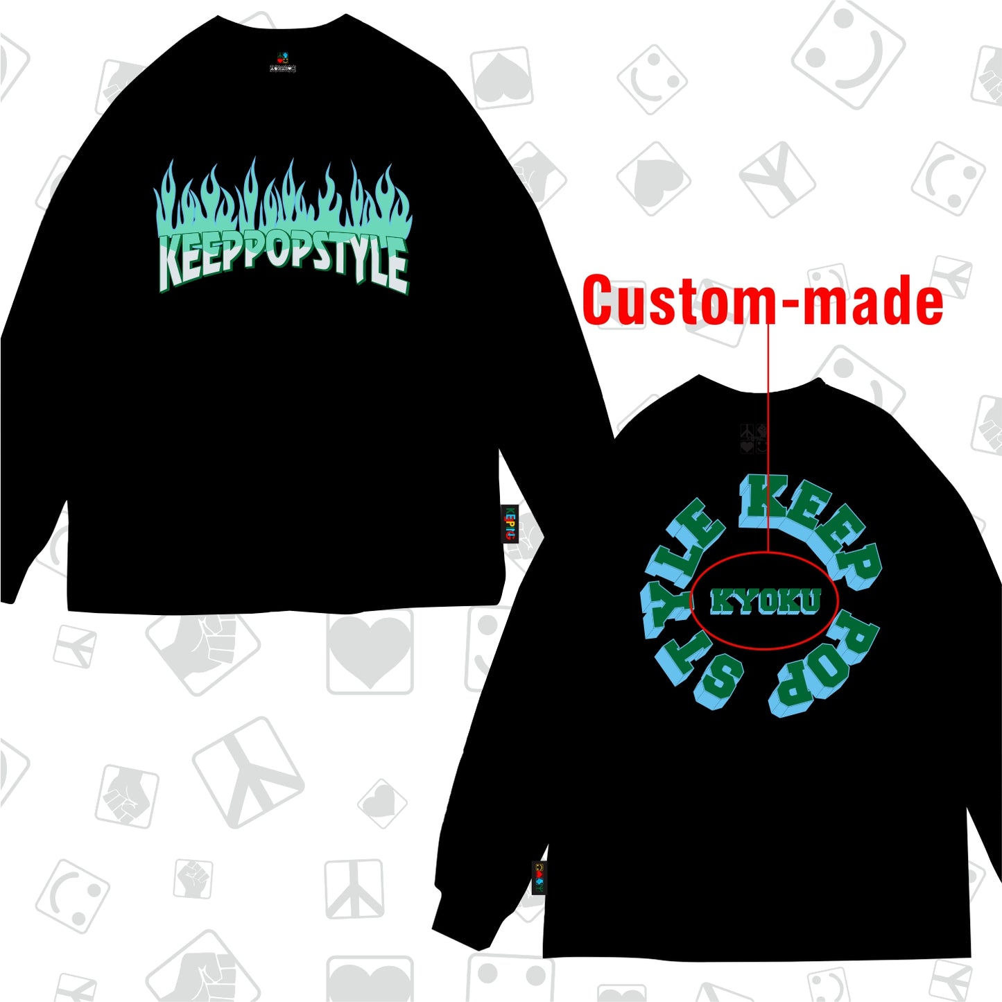 KeepPopStyle Long Sleeve Blue Flame Style