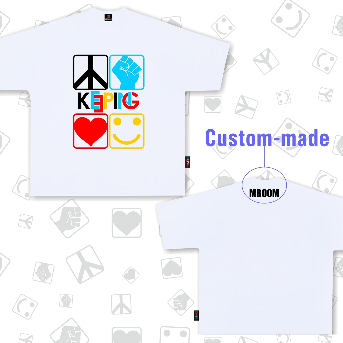Keeping-Classic four-color hip-hop four spirit T-shirt