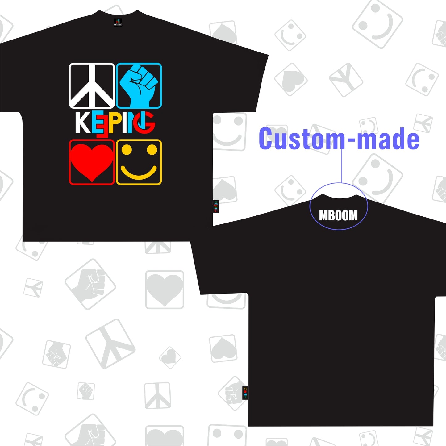 Keeping-Classic four-color hip-hop four spirit T-shirt