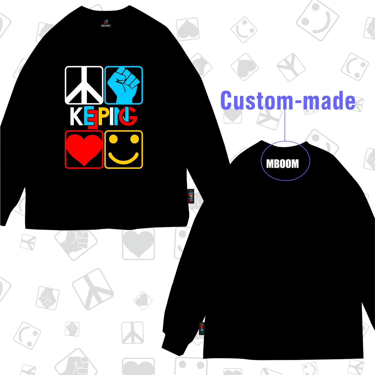 Keeping-Classic four-color hip-hop four spirit Long sleeve