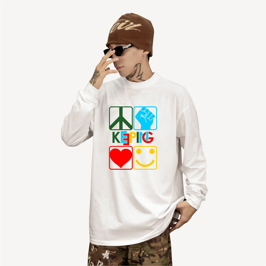 Keeping-Classic four-color hip-hop four spirit Long sleeve