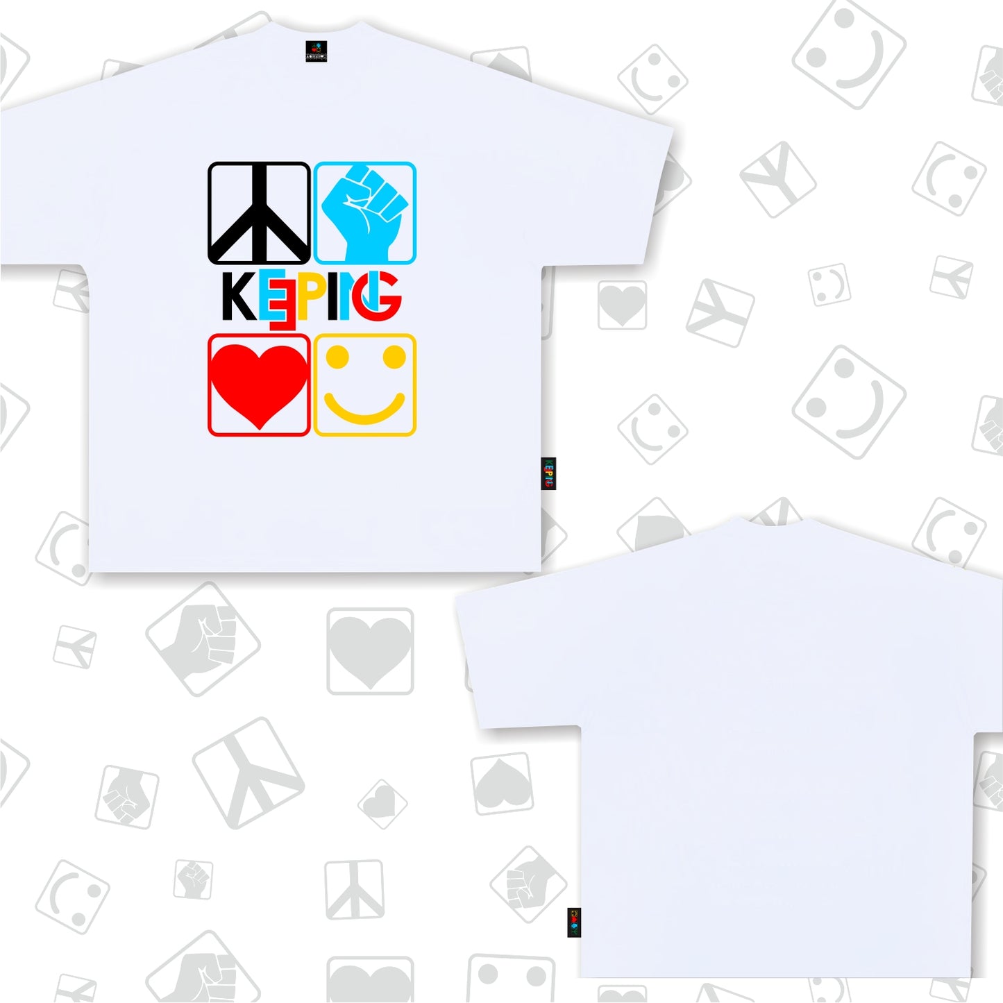 Keeping-Classic four-color hip-hop four spirit T-shirt
