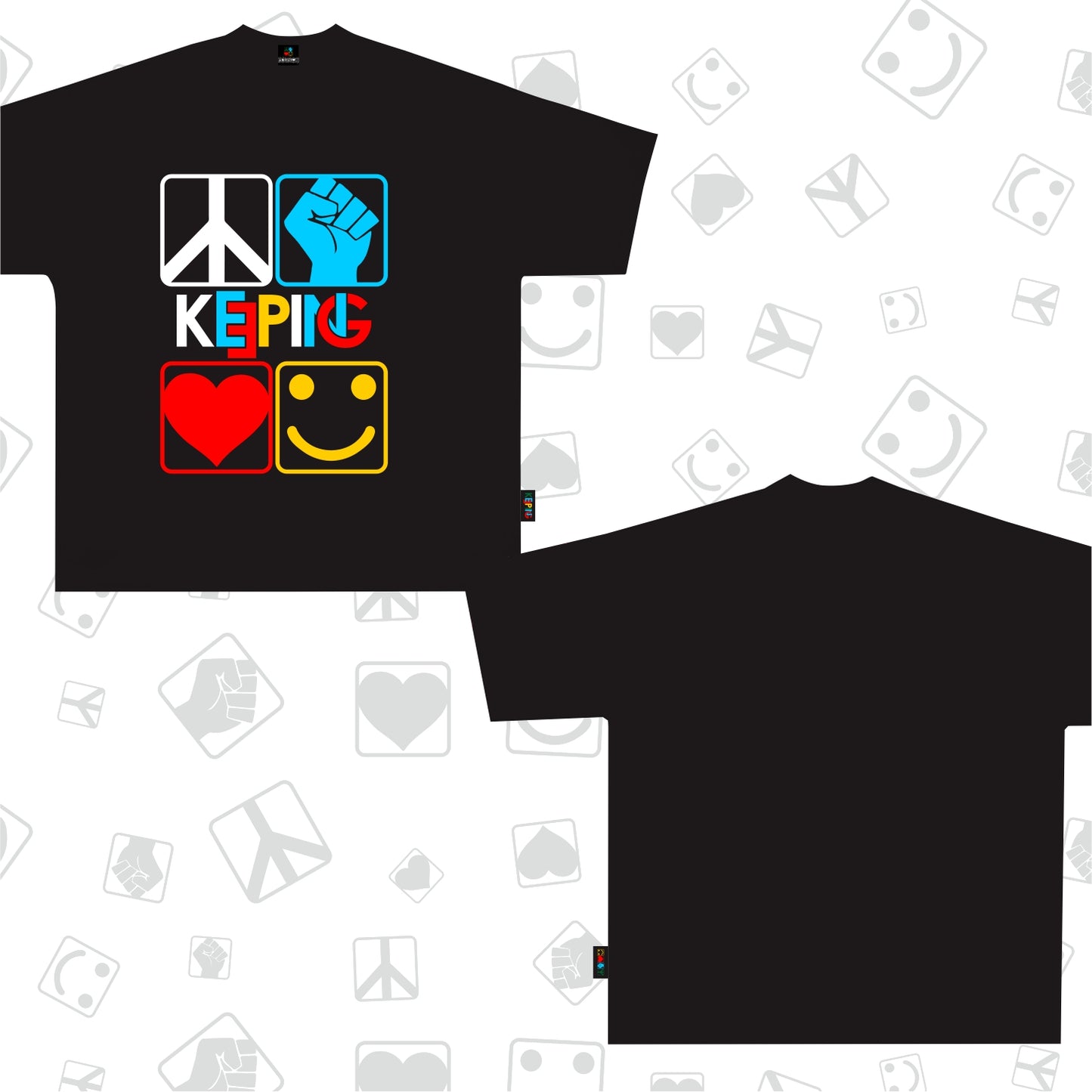 Keeping-Classic four-color hip-hop four spirit T-shirt